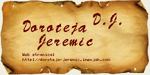 Doroteja Jeremić vizit kartica